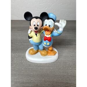Vintage Disney Schmid Mickey Mouse & Donald Arms Around Hug Best Friend Figurine